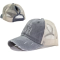 Cappellino baseball Be Kind grigio con rete traspirante e foro per coda di cavallo - Taglia unica / Grigio