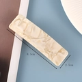Detalle de pinza para el pelo en acetato mármol crema de 8,5 cm por 2,5 cm - 2# Clip de Resorte de Acetato Amarillo