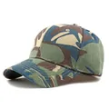 Classic cotton camouflage baseball cap with curved brim and tactical outdoor style - Grey Blue Camouflage