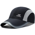 Quick-dry sport baseball cap in black and grey mesh design with SPORT logo - Adjustable / Navy Blue