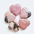 Polished 2cm heart-shaped pink and black rhodonite natural crystal stone ornaments - Rhodonite