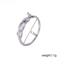 Detailed specs of silver band ring with triple scallop texture and 1.7cm inner diameter - Silver Three Circles Pattern Style (XB48120A7)