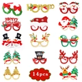 Set di 14 occhiali natalizi assortiti con disegni di Babbo Natale e renne - Set di Occhiali di Natale 4 (14 pezzi)