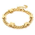 Bracciale a catena con farfalla dorata da donna con eleganti dettagli in zirconi cubici - Stile Farfalla Dorata (KB118517-KHY)