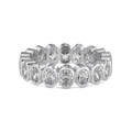 Elegante anello in argento sterling S925 con pietre di zirconia cubica ovale - US 6 / Stile Ovale Platino (DY121045)
