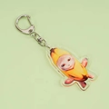 Acrylic banana cat keychain charm featuring a cute cartoon meme design for backpacks - Smile Style