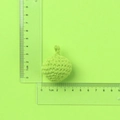 Handmade green crochet pear keychain, mini knitted fruit charm measuring 3.5cm high - Light Green Knitted Fruit