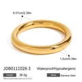 Polished 18k gold plated stainless steel chunky bangle with 6.07cm inner diameter - Thickened Style (JDB0111028-3)