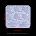 Silicone wing earring mold with 8 cavities for DIY jewelry making 9.6x8.6cm size - Wings Earring Mold-ED#216