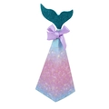 Blue glitter mermaid tail gift box with purple ribbon and pink blue scale pattern - Starry Sky