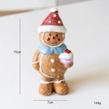 Weihnachts-Lebkuchenmann Figur mit rotem Hut, 15 cm hohe Harzdekoration für den Tisch - Lebkuchenmann Mutter