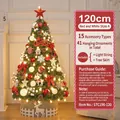 120cm Red and White Christmas Tree Set with 41 Ornaments and Reindeer Tree Skirt - 120cm / Red & White Style A