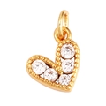 Delicate gold-plated heart pendant charm set with five sparkling cubic zirconia stones - Delicate Small Heart / Clear