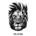 Waterproof temporary tattoo sticker featuring majestic black and white lion TH-212X - Th-212 / 210*148mm