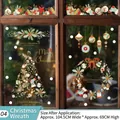 Pegatinas navideñas para ventanas con coronas vintage y campanas doradas decorativas - 04 Guirnalda de Navidad (104.5x69cm)