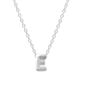 Polished 925 sterling silver capital letter E pendant necklace for women in silver - Letter E / White Gold
