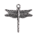 Antique silver dragonfly pendant charm with detailed wing textures for DIY jewelry crafts - Model 709 (25*24mm) 2g