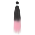 Extensions de cheveux Easy Braiding 26 pouces noir et rose dégradé en fibre synthétique - Ombré Noir vers Rose (FR-12)