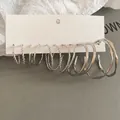Zilveren gedraaide creolen set met 6 paar minimalistische metalen oorsteken - 6 paren set / 2# Zilver