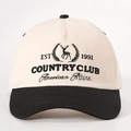 Vintage baseball cap with EST 1991 elk embroidery and contrasting bill design - Cream/Black
