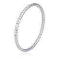 Macro detail of silver stainless steel bangle featuring twisted rope texture and polished finish - Twisted Rope Style (5号) / 18K Gold / Steel