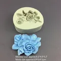 Gardenia flower silicone mold for fondant and resin crafts with molded rose petal detail - Gardenia / Gray