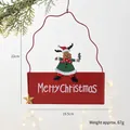 Christmas metal hanging sign featuring a cute deer design and white Merry Christmas text - Elk Plaque / Red
