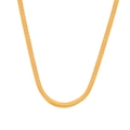 Elegante collana a maglia piatta serpente in acciaio inossidabile placcato oro - P1694-Collana a Serpente Oro-38+5cm