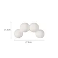 Modern minimalist white ceramic multi-sphere arched decor sculpture 27.6cm width - Matte Bubble Ornament B-1521 / 14.5x27.6cm