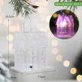 Adorno de casa transparente luminoso para árbol de Navidad con efecto LED morado - Casa Luminosa Estilo B (Luz Púrpura)