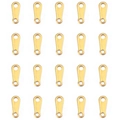 20pcs golden double-hole water drop connecting plates for necklaces and bracelets - Gold Color Polished 4x10mm