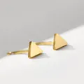 Elegant minimalist triangle stud earrings made of stainless steel with 14K gold finish - Triangle (YE14812) / 4mm / Gold