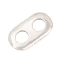 Polished silver double-hole oval metal connector for DIY bracelet and jewelry making - Pig Nose Link / Silver