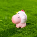 Pink Capybara figurine with chicken hat measuring 3cm height for desk decoration - Capybara with Headgear (Light Pink)