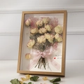 Wooden shadow box frame with dried roses and a Love You Forever label decoration - Natural Wood Color (5cm Hollow Excluding Plant Specimens) / 16-inch (30*40cm) Wall-mounted Without Bracket