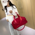 Versatile red sports travel bag with dry-wet separation and adjustable shoulder strap - Red