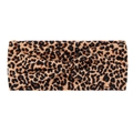 Elastisches breites Stirnband mit braunem Leopardenmuster und gedrehtem Detail vorne - Gelbes kleines Leopardenmuster
