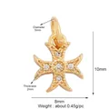 Gold-plated mini cross pendant with 5 clear zircons and size dimensions 10x8mm - Cross Pendant / M609083-Gold
