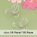 Silver flower petal butterfly charms 18.9mm for DIY jewelry making and earrings - Butterfly Hollow Pendant / Silver