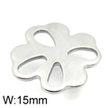 Silberner Hohler Fünf-Blatt-Blumenanhänger aus Edelstahl für DIY-Schmuck, 15mm Breite - 15mm / Stahlfarbener Stil (KLJ4787-Z)