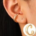 Ear cuff lava dorato irregolare per orecchie senza buco con design a forma di C - Orecchino a Clip a Forma di C Oro (A-1011)