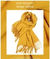 Soft ginger yellow cashmere scarf for winter with stylish tassel edges and thick texture - 200*70cm / Thickened Tassel Style / Ginger Yellow