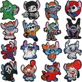 Set di 16 toppe ricamate Stitch con diversi stili di supereroi e personaggi horror - Set da 16 pezzi Set K
