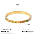 Detailed size specifications of gold stainless steel bangle with colored cubic zirconia - Gold Colorful Zircon Style (NB-B6083-CL)