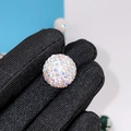 White clay ball bead with iridescent rhinestones for DIY jewelry making accessories - 16mm AB Colorful Round Bead