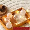 Warm glowing 6cm transparent snowflake Christmas balls in a set of 6 decorative bulbs - 6CM Transparent Snowflake Ball 6pcs