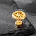 Punk style golden stainless steel ear stud featuring an embossed octagonal star pattern - Eight-pointed Star Compass Style (S231)