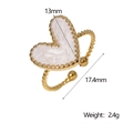 Dimensiones del anillo de corazón dorado con diámetro de 17,4 mm y ancho de 13 mm - Blanco