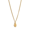 Golden stainless steel twist chain necklace with oval pendant featuring the letter I - Necklace + Pendant I