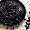 6x12mm black bamboo-shaped glass spacer beads for DIY jewelry making and craft projects - Black (Solid 6x12mm)